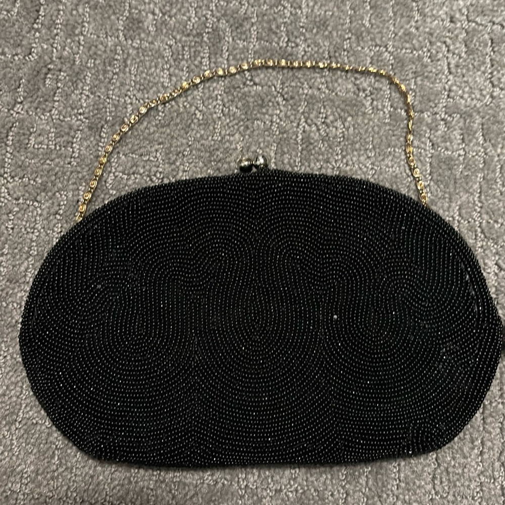 Vintage clutch with gold chain handle